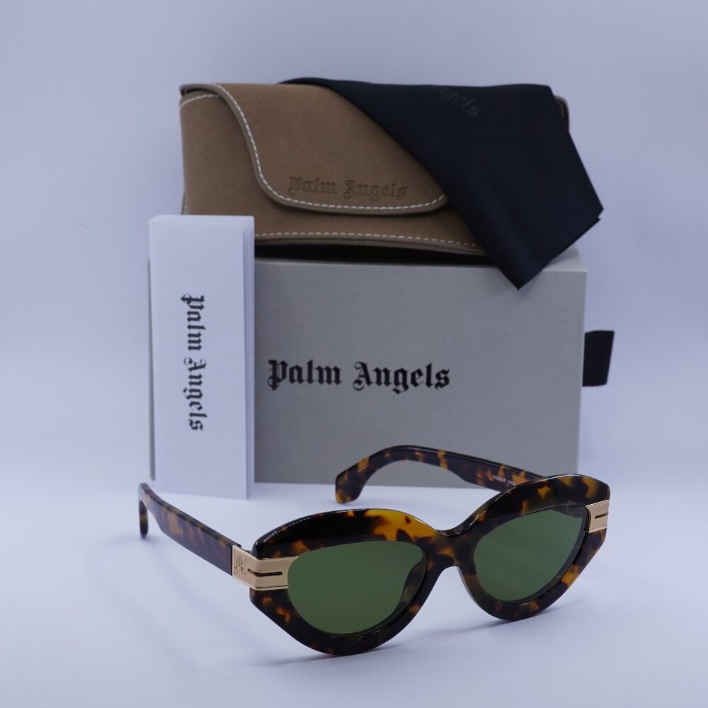 Palm Angels PERI10F MIRACLE 6055 Cat Eye Sunglasses - Havana/Green